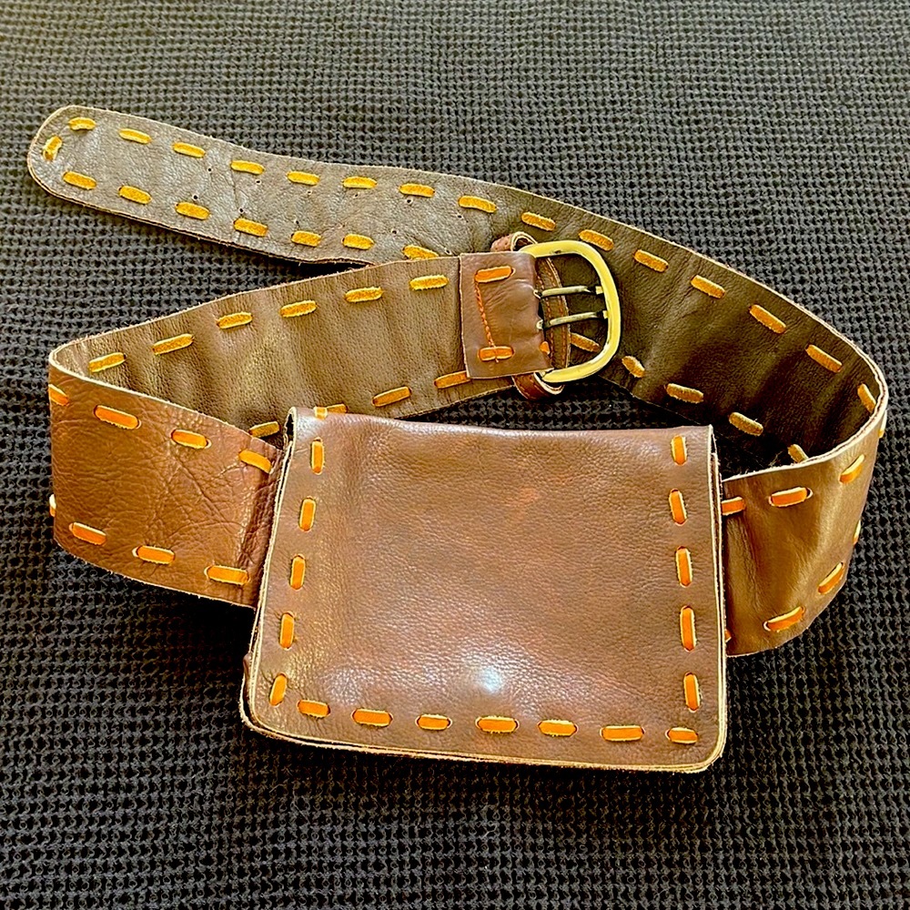 Distressed Leather Belt Boho Festival Fanny Pack